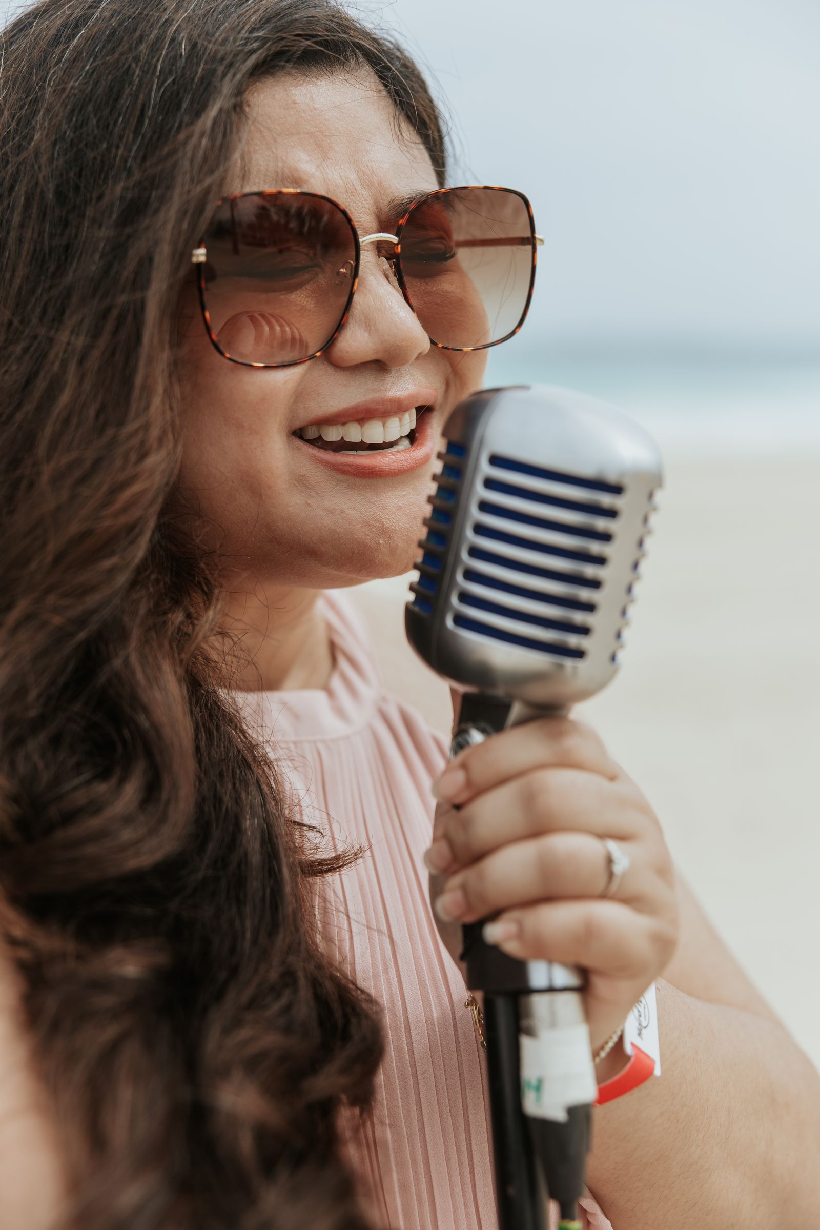 Memory Lane full band on stage at Liberty Grand wedding reception
