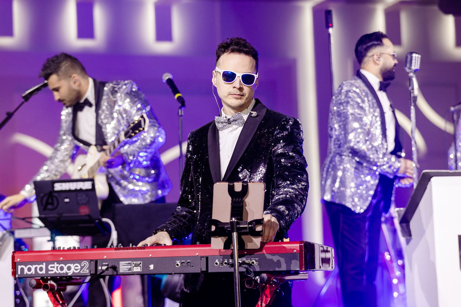 Memory Lane full stage setup at Paradise Banquet Hall wedding