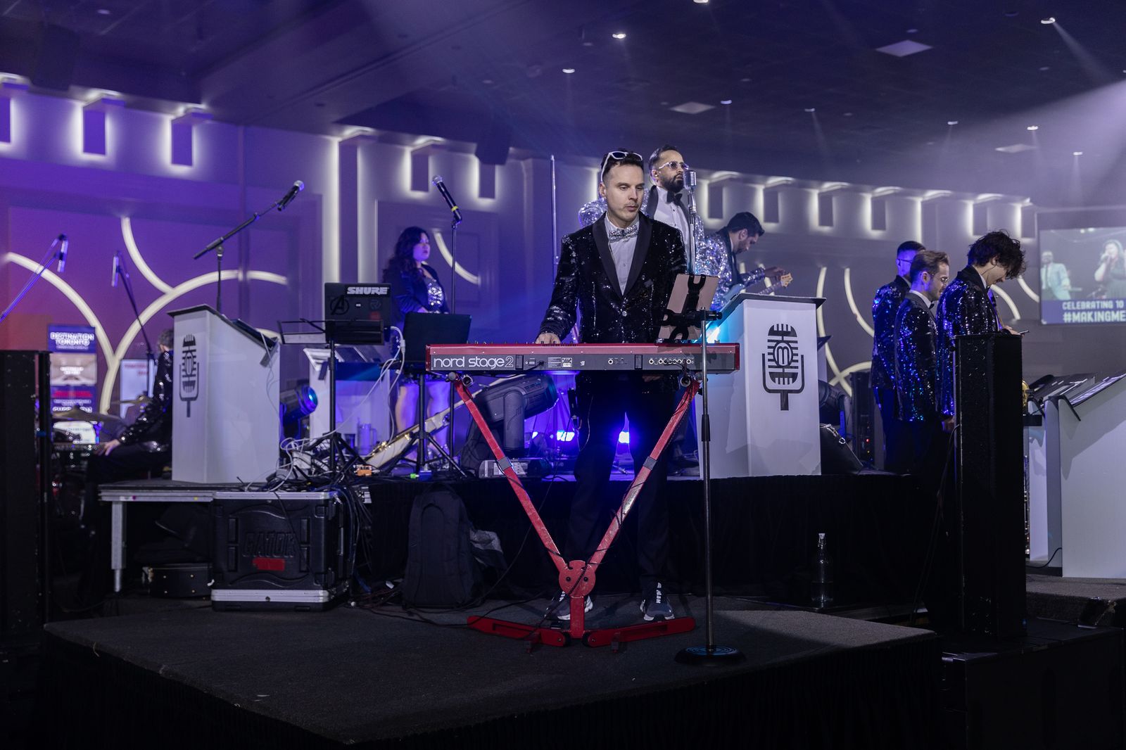 Memory Lane performing at elegant ballroom wedding reception